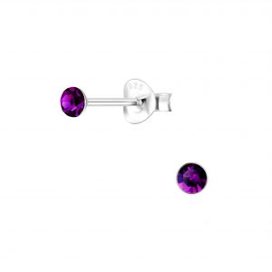 Wholesale 3mm Round Crystal Silver Stud Earrings