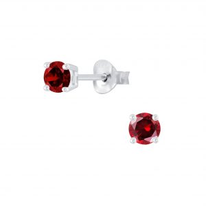 Wholesale 4mm Round Cubic Zirconia Silver Stud Earrings