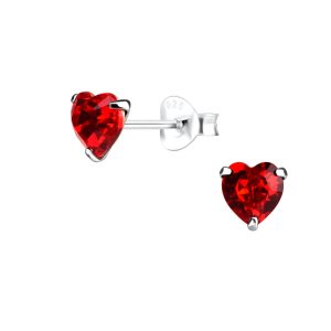 Wholesale 5mm Crystal Heart Silver Stud Earrings