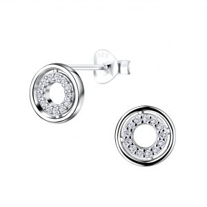 Wholesale Silver Circle Stud Earrings