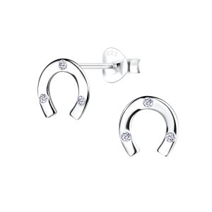 Wholesale Silver Horseshoe Stud Earrings