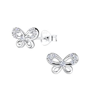 Wholesale Silver Butterfly Stud Earrings