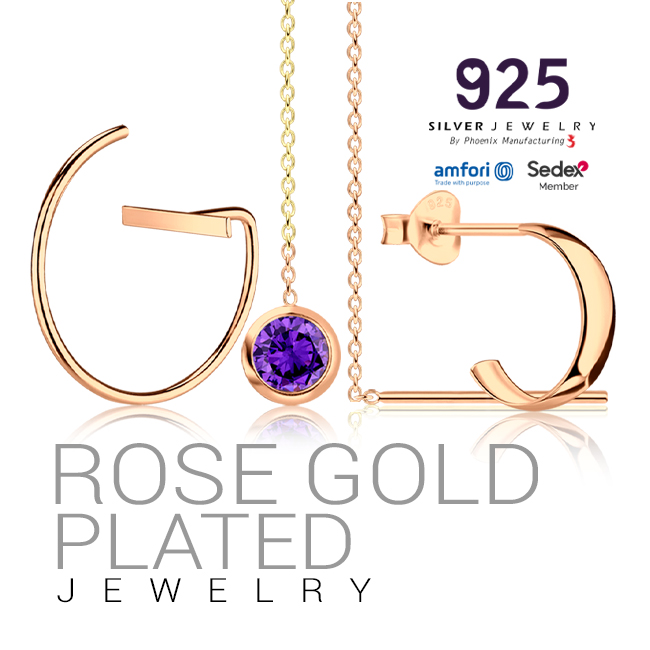 Wholesale Rose GOLD Plated Silver Jewelry 