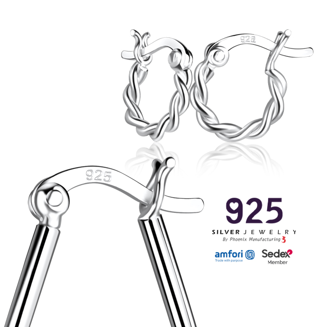 Wholesale 925 SILVER French Lock Hoop Earrings