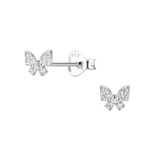 Wholesale Silver Butterfly Stud Earrings
